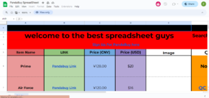 PandaBuy Spreadsheet 16