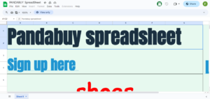 PandaBuy Spreadsheet 23