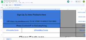 PandaBuy Spreadsheet 26