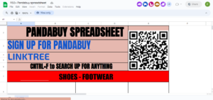 PandaBuy Spreadsheet 41