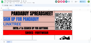 PandaBuy Spreadsheet 55